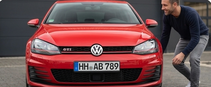 Standardkennzeichen geprägt nach DIN 74069 von ZulassungsFix